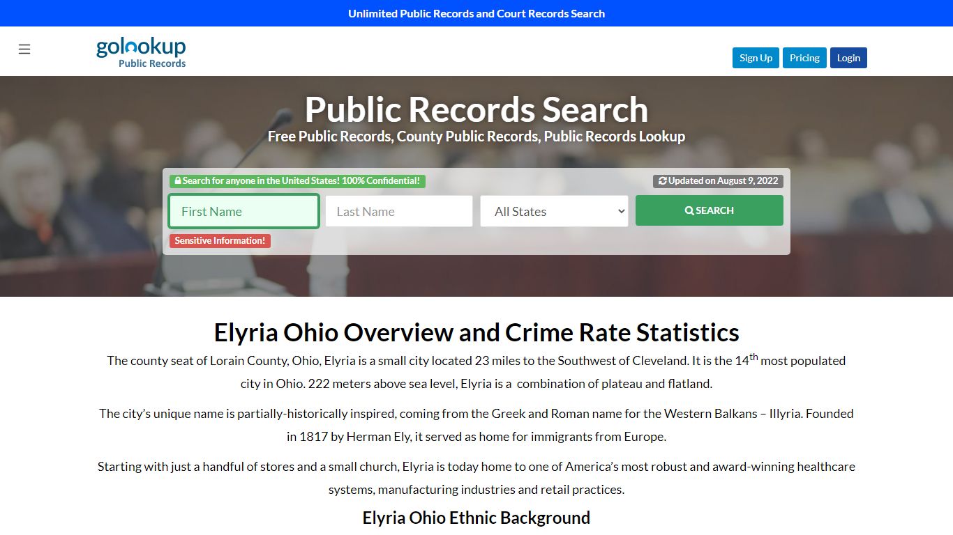 Elyria Public Records, Elyria Court Records - GoLookUp