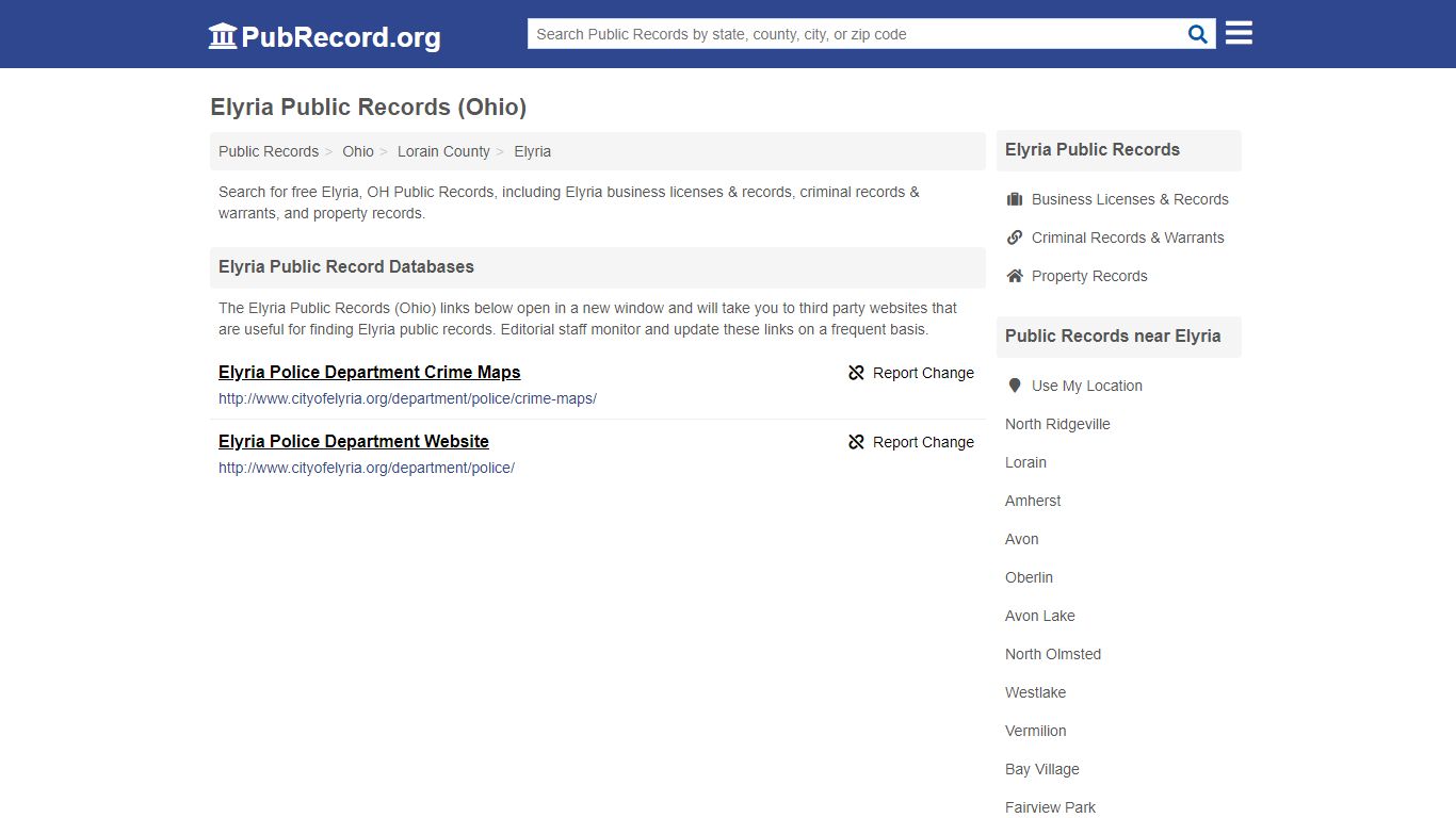 Free Elyria Public Records (Ohio Public Records)